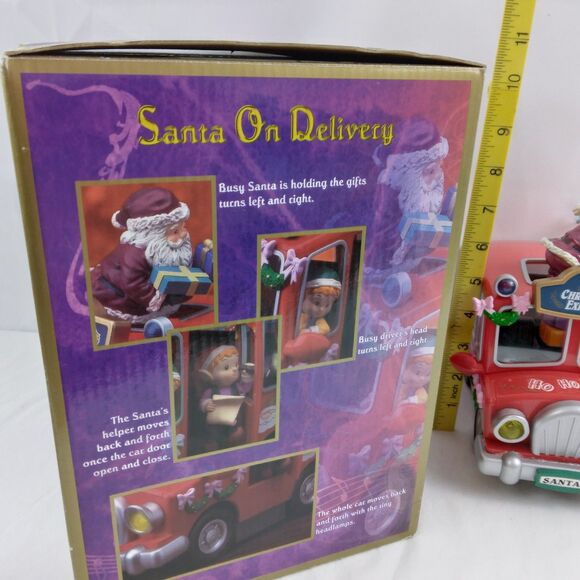 Vtg Action Musical Santa on Delivery Moving Music Box "Santa Is Coming to Town" - Picture 13 of 15